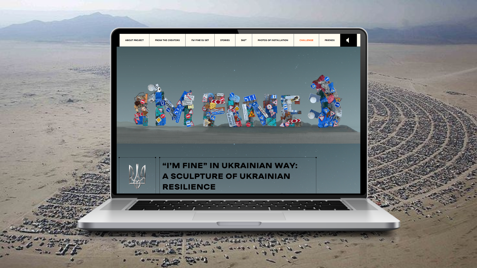 <strong>Landing page for ‘I’m Fine’ Burning Man sculpture</strong>